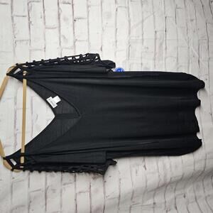 NWT Black Pool Cover up With Detail Sleeves Size 18-20